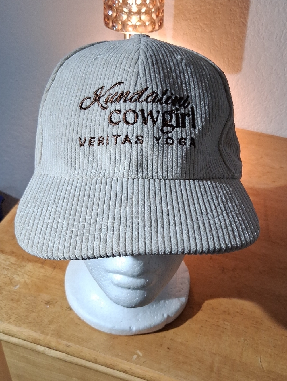 Kundalini Cowgirl Veritas Yoga Corduroy Hat - Light Taupe